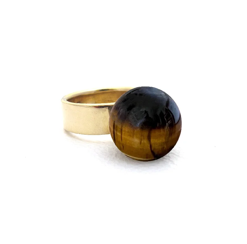 Matching Wedding Rings-Orb Tiger's Eye Ring