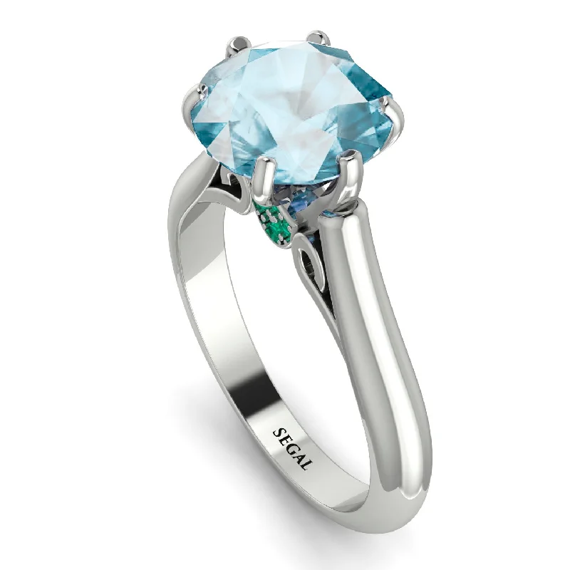 Stunning Gemstone Rings-3ct Aquamarine Engagement Ring - June No. 406