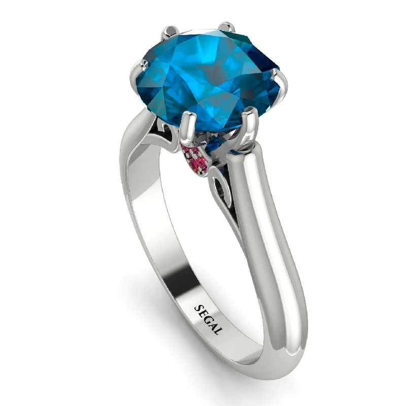 Vintage Engagement Rings-3ct Blue Topaz Engagement Ring - June No. 512