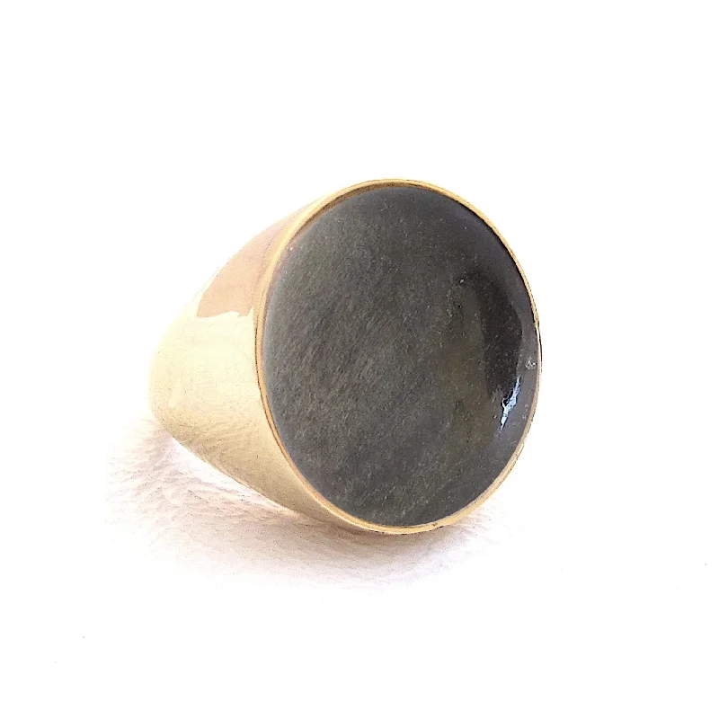 Gold Ring Sets-Balloon Golden Obsidian Ring