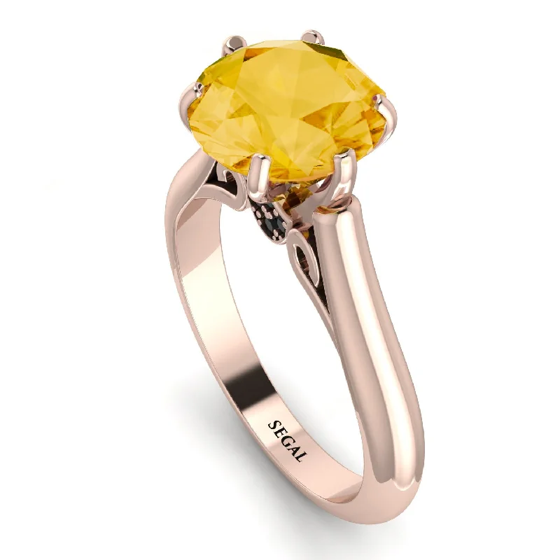 Antique Style Wedding Rings-3ct Citrine Engagement Ring - June No. 608