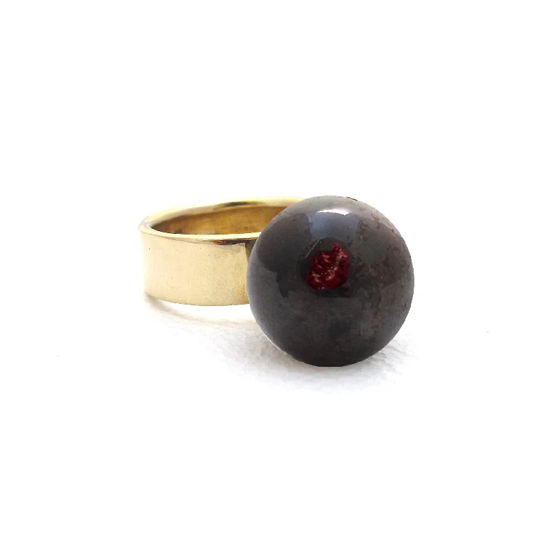 Vintage Diamond Rings-Orb Garnet Ring