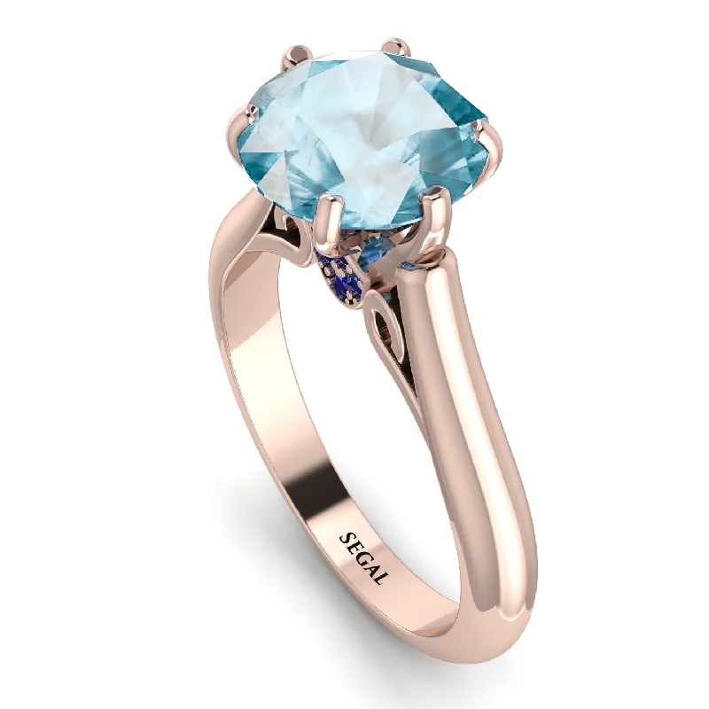 Personalized Birthstone Rings-3ct Aquamarine Engagement Ring - June No. 414