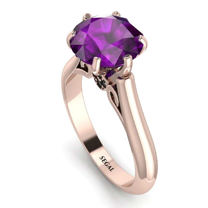 Sparkling Diamond Rings-3ct Amethyst Engagement Ring - June No. 308