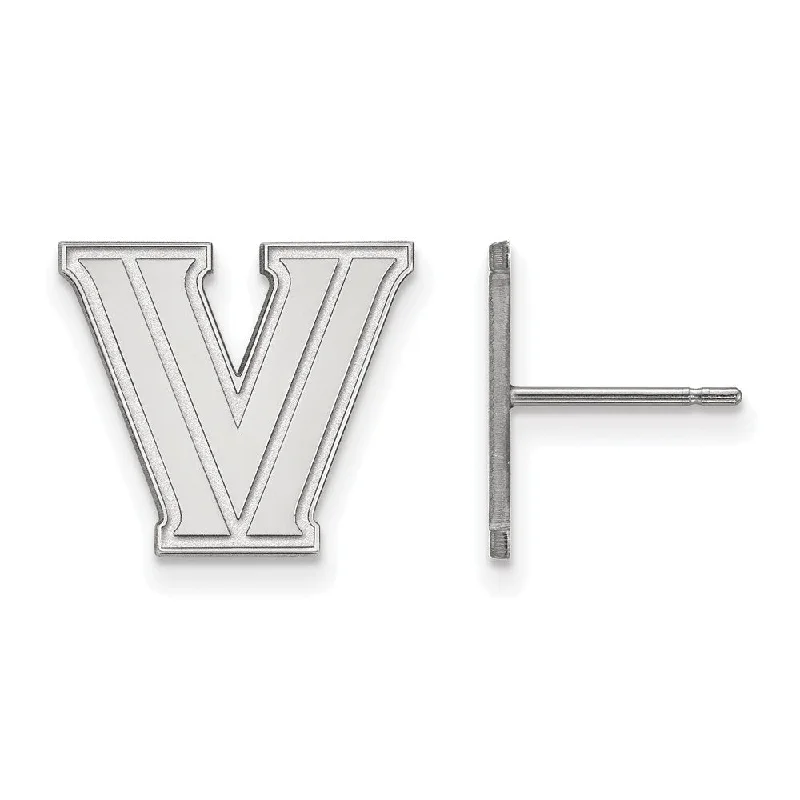 Tassel Earrings-Sterling Silver Villanova University Small Initial V Post Earrings