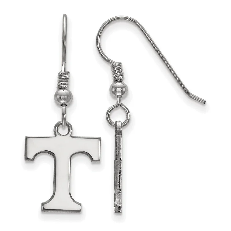 Crystal Hoop Earrings-Sterling Silver University of Tennessee Sm Initial T Dangle Earrings