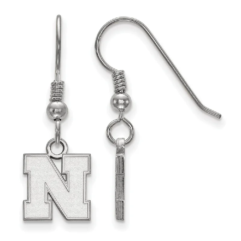 Artistic Drop Earrings-Sterling Silver University of Nebraska XS (Tiny) Earrings Dangle