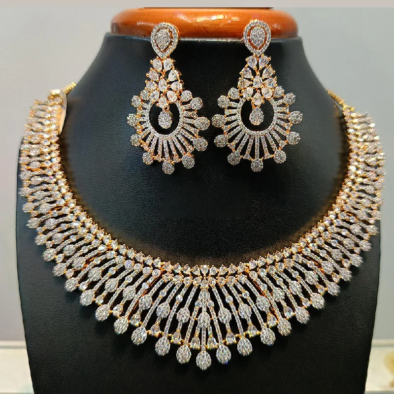 Beautiful Opal Necklaces-Jain Jewellers  Gold Plated  AD Necklace Set