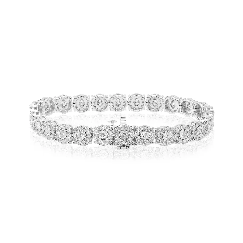 Designer Beaded Bracelets-14k Cluster Diamond Bracelet