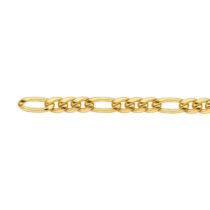 High-End Gold Wedding Bracelets-Permanent Jewelry - Figaro Link Design Anklet