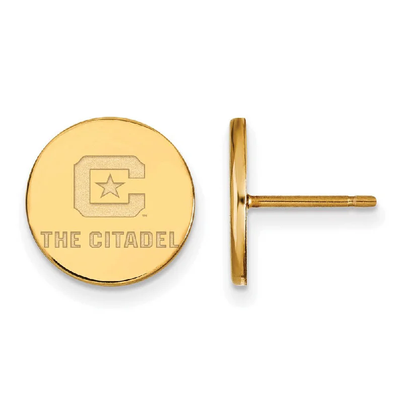 Beautiful Silver Earrings-14K Yellow Gold The Citadel Small Post Earrings