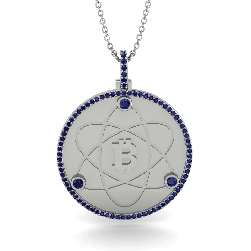 Pearl Necklace for Brides-Bitcoin Sapphire Atom Necklace - Kingston No. 45