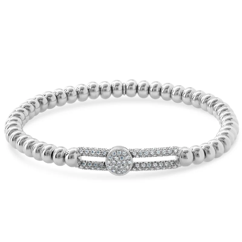 Personalized Tennis Bracelets-Hulchi Belluni Tresore Bead Slide Stretch Stackable Diamond Bracelet