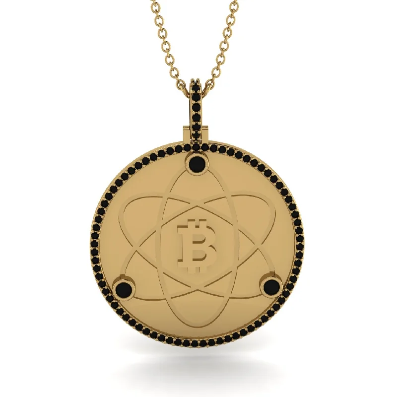 Adjustable Necklaces-Bitcoin Black Diamond Atom Necklace - Kingston No. 19