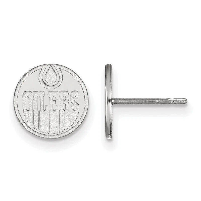 Boho Chic Earrings-Sterling Silver NHL Edmonton Oilers XS Post Earrings