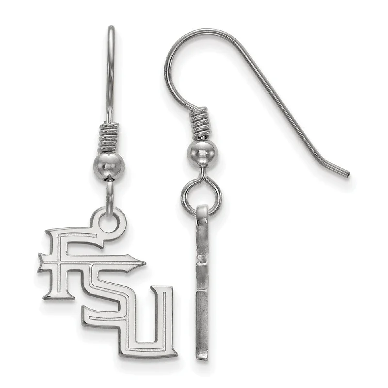 Artistic Drop Earrings-Sterling Silver Florida State University Small 'FSU' Dangle Earrings