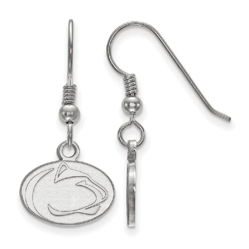 Modern Earrings for Women-Sterling Silver Penn State University XS (Tiny) Dangle Earrings