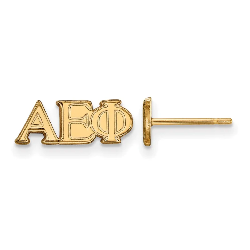 Vibrant Colorful Earrings-14K Plated Silver Alpha Epsilon Phi XS Greek Letters Post Earrings