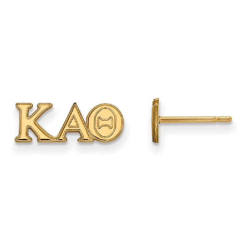 Artistic Stud Earrings-14K Plated Silver Kappa Alpha Theta XS Greek Letters Post Earrings