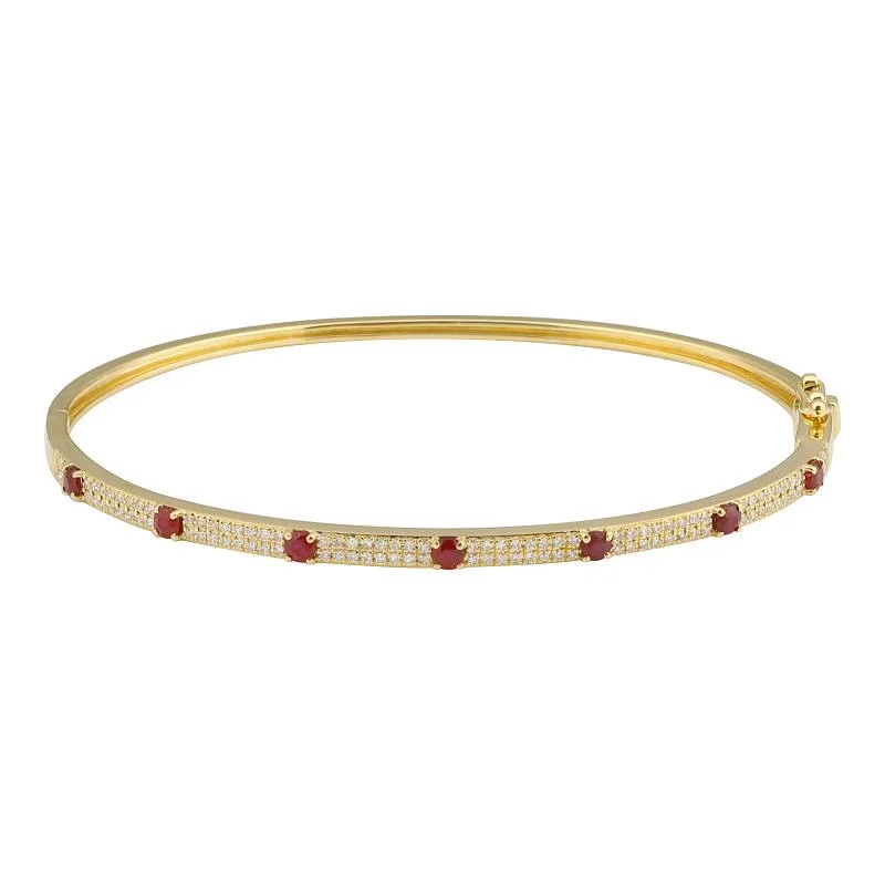 Luxury Wedding Bangles-Diamond Bangle with Gemstones