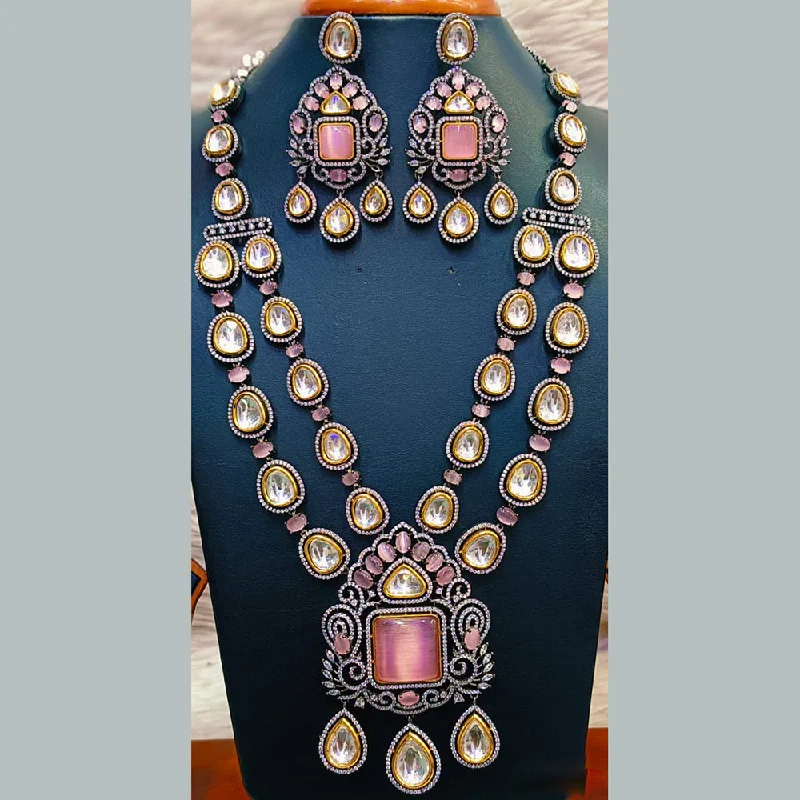 Elegant Diamond Necklaces-Jain Jewellers Kundan  And  AD Long  Necklace Set