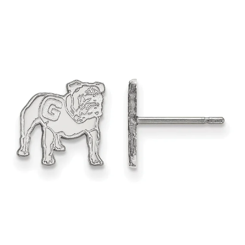 Luxury Diamond Stud Earrings-Sterling Silver University of Georgia XS (Tiny) Mascot Post Earrings