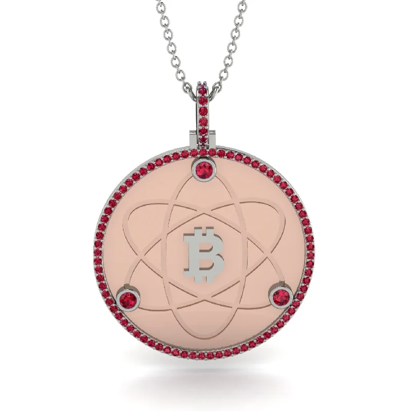 Fashionable Crystal Pendant Necklaces-Bitcoin Ruby Atom Necklace - Kingston No. 33