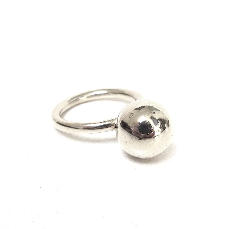 Custom Silver Engagement Rings-Globe Ring