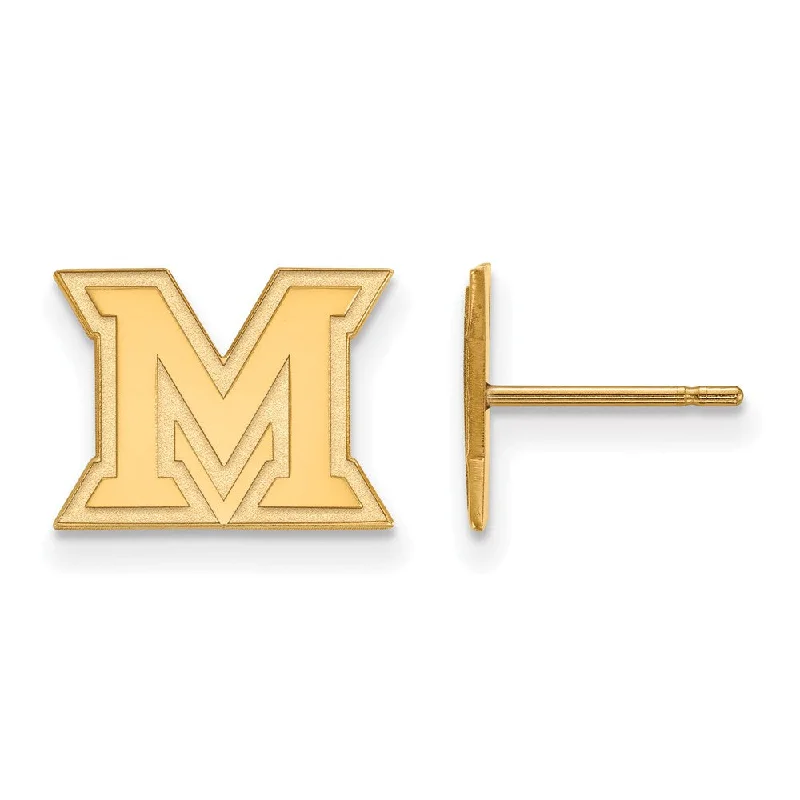 Fine Jewelry Earrings-14k Yellow Gold Miami University XS (Tiny) Initial M Post Earrings