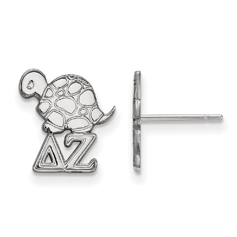 Unique Gemstone Earrings-Sterling Silver Delta Zeta XS Post Earrings