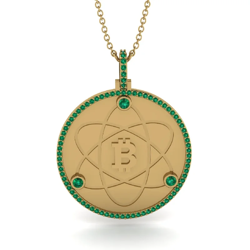 Colorful Gemstone Necklaces-Bitcoin Emerald Atom Necklace - Kingston No. 10