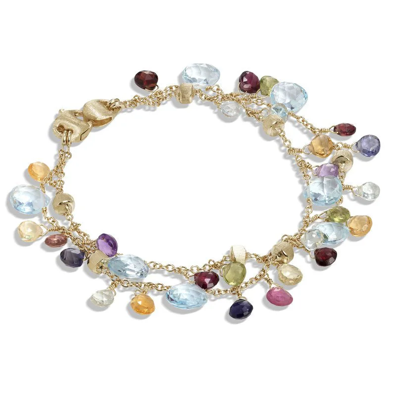 Elegant Tennis Bracelets for Women-Marco Bicego Mixed Gemstones Blue Topaz Paradise Bracelet