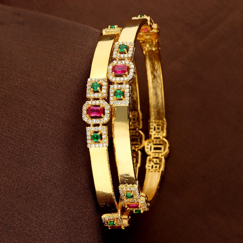 Handcrafted Bangles for Brides-Zirconia Bangle ZBGL10235