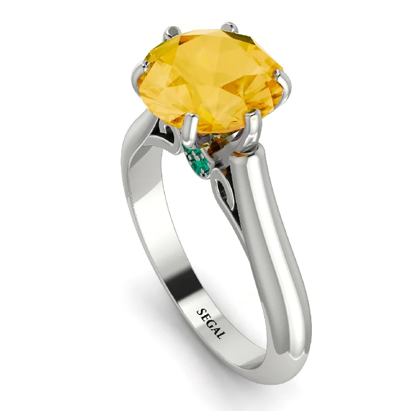 Large Gemstone Rings-3ct Citrine Engagement Ring - June No. 606