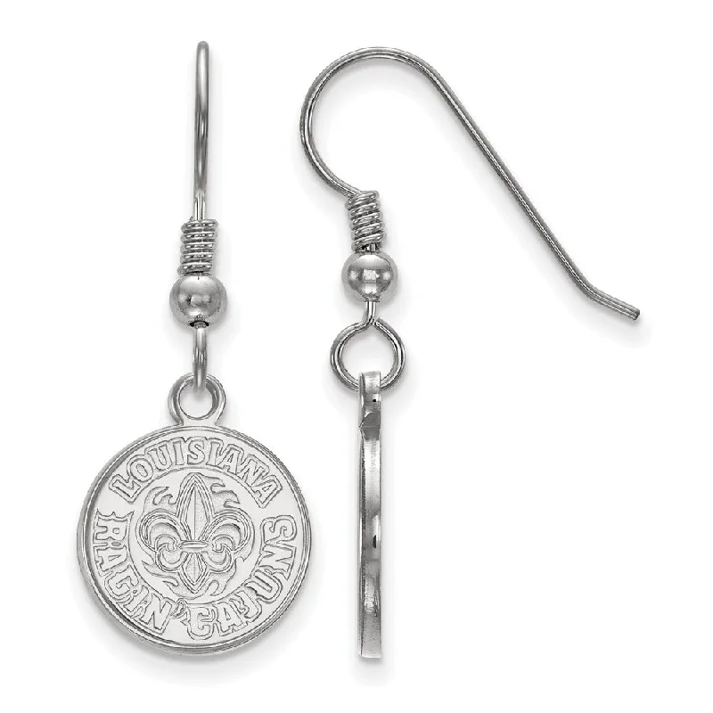 Fancy Dangle Earrings-Sterling Silver U of Louisiana at Lafayette Small Dangle Earrings