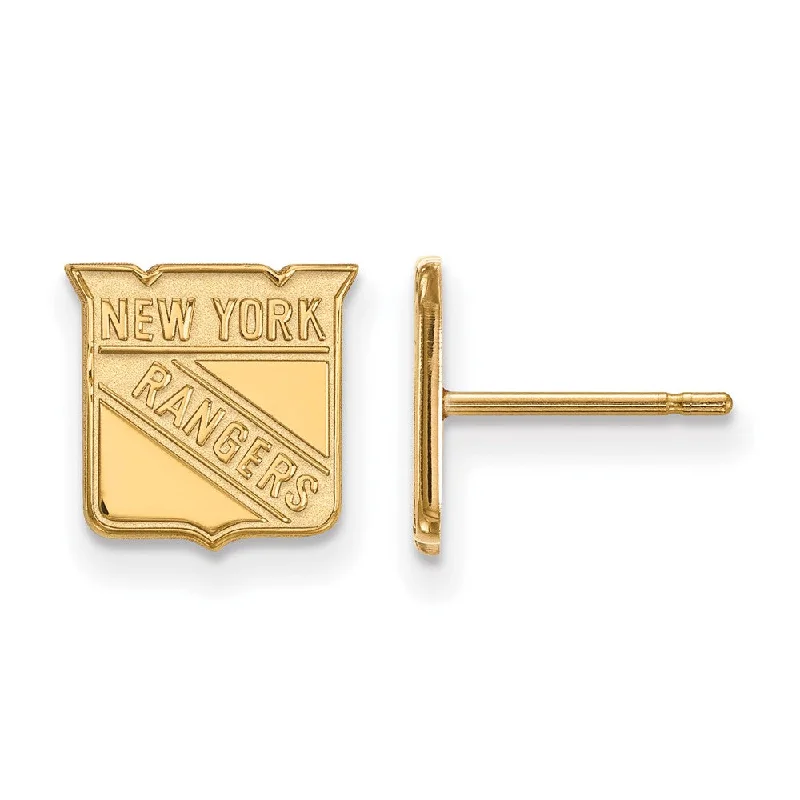 Eye-Catching Earrings-10k Yellow Gold NHL New York Rangers XS Post Earrings