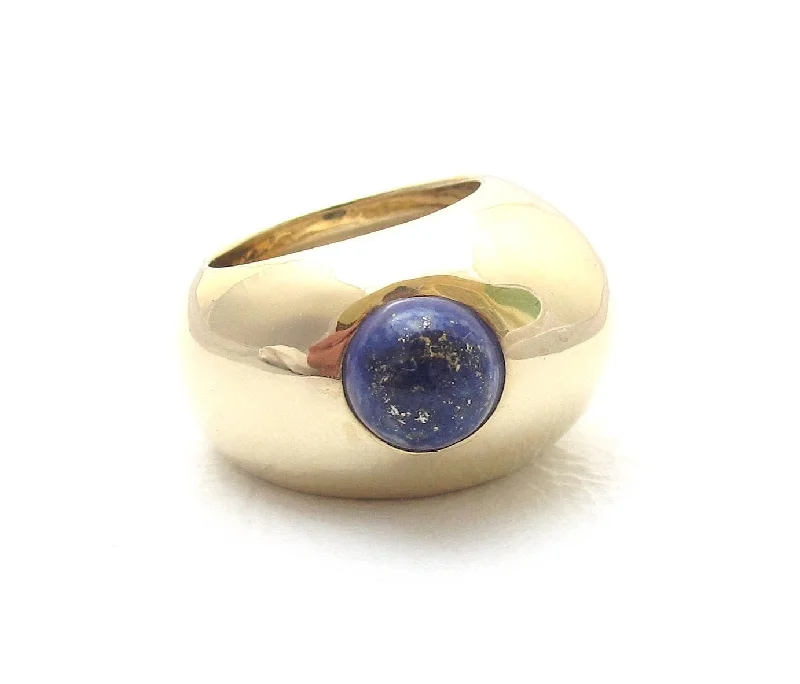 Stylish Wedding Rings-Pebble Lapis Ring