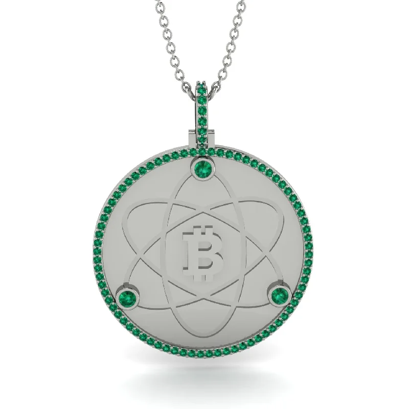 Elegant Diamond Necklaces-Bitcoin Emerald Atom Necklace - Kingston No. 18