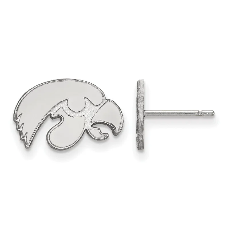 Customizable Earrings-Sterling Silver University of Iowa XS (Tiny) Mascot Post Earrings