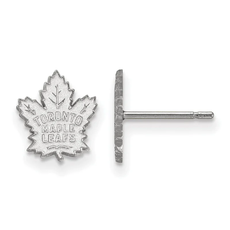 Large Gemstone Earrings-14k White Gold NHL Toronto Maple Leafs XS Post Earrings