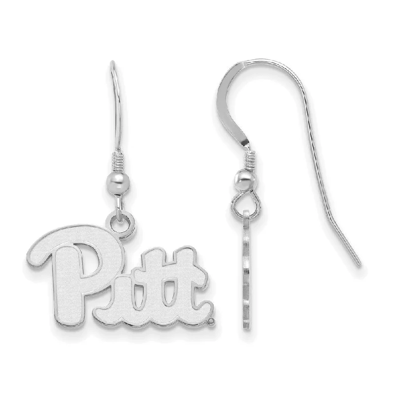 Beautiful Pearl Drop Earrings-Sterling Silver University of Pittsburgh Small Dangle Earrings