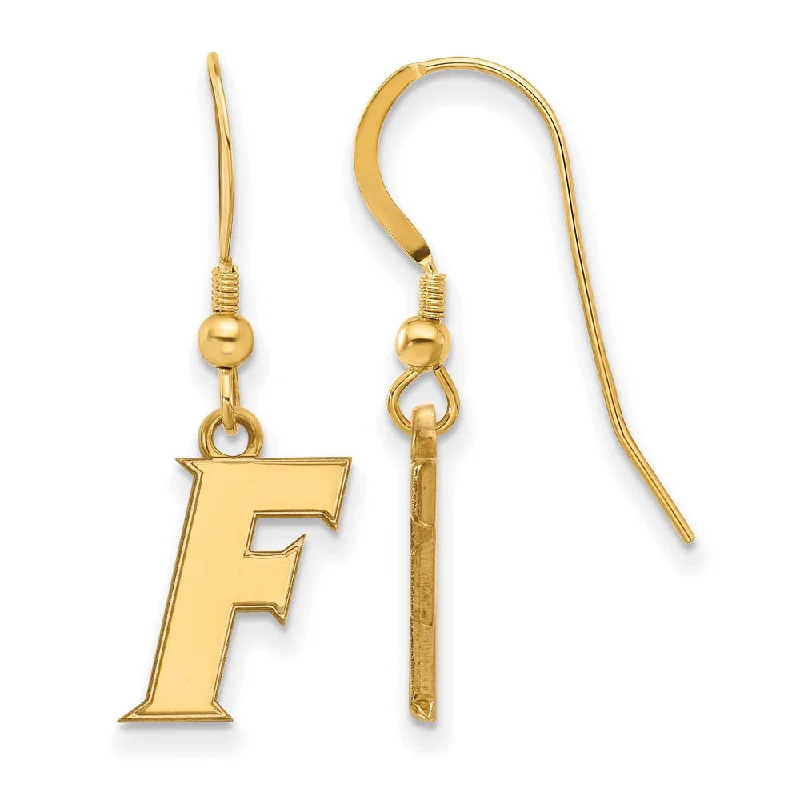 Simple Hoop Earrings for Women-14k Gold Plated Silver University of Florida Dangle Earrings