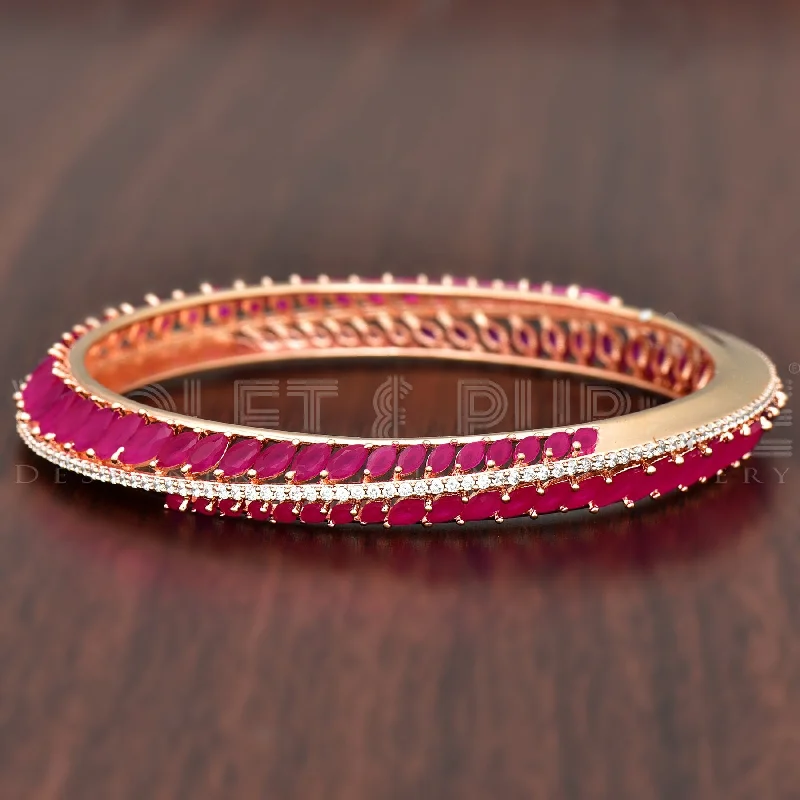 Colorful Bangle Bracelets for Brides-Zirconia Kada Bangle 92658