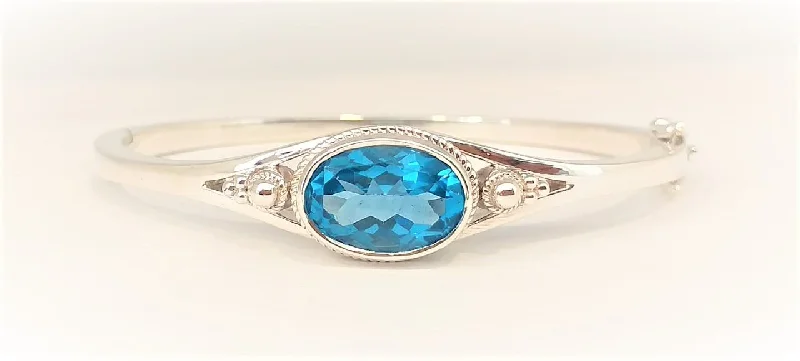 Crystal Bangles-Vintage Blue Topaz Bangle