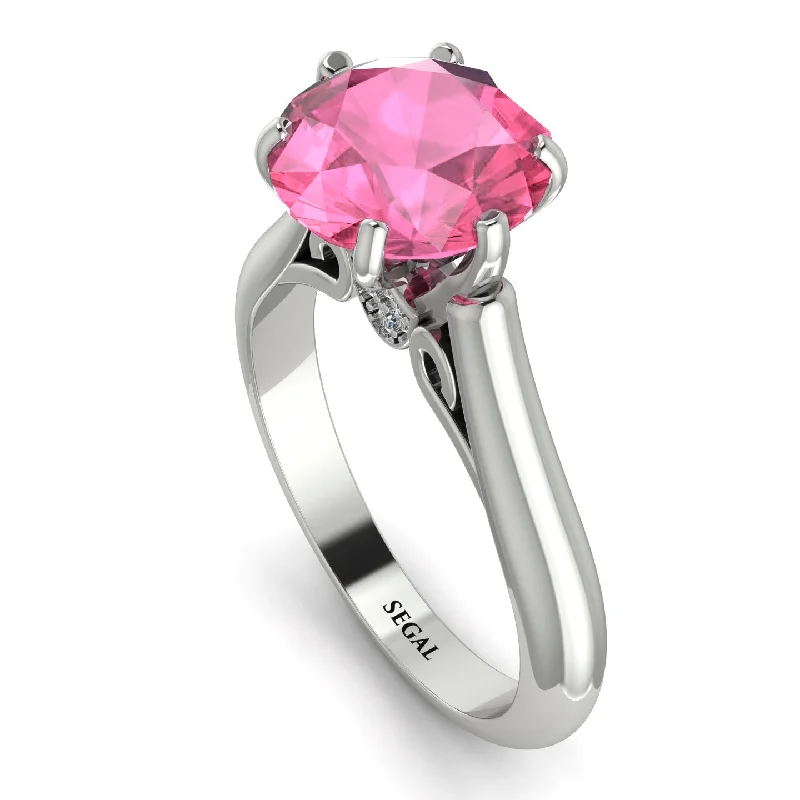 Classic Engagement Ring Bands-3ct Pink Moissanite Engagement Ring - June No. 803