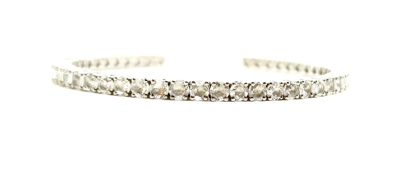 Bridal Gold Bangles-WHITE SAPPHIRE TENNIS BANGLE