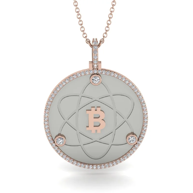 Diamond Pendant Necklaces-Bitcoin Diamond Atom Necklace - Kingston No. 8