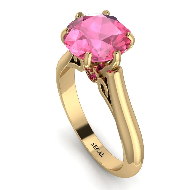 Modern Wedding Ring Sets-3ct Pink Moissanite Engagement Ring - June No. 810