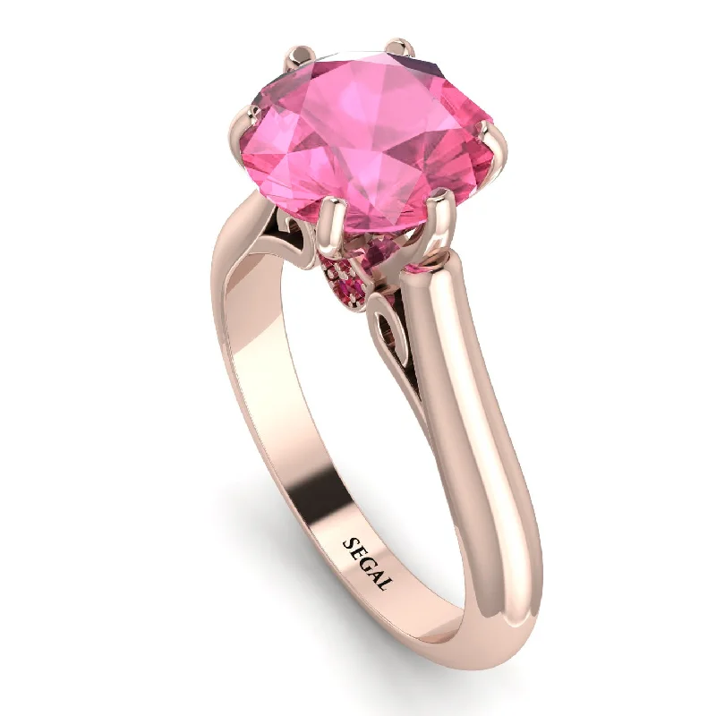 Trendy Wedding Ring Sets-3ct Pink Moissanite Engagement Ring - June No. 811