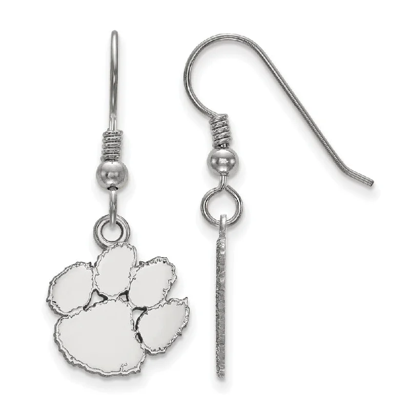 Trendy Earrings for Women-Sterling Silver Clemson University Small Dangle Earrings